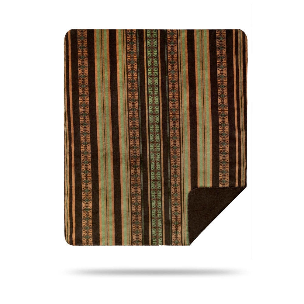 Denali Home Collection Denali Dark Chocolate Stripe/Chocolate Blanket