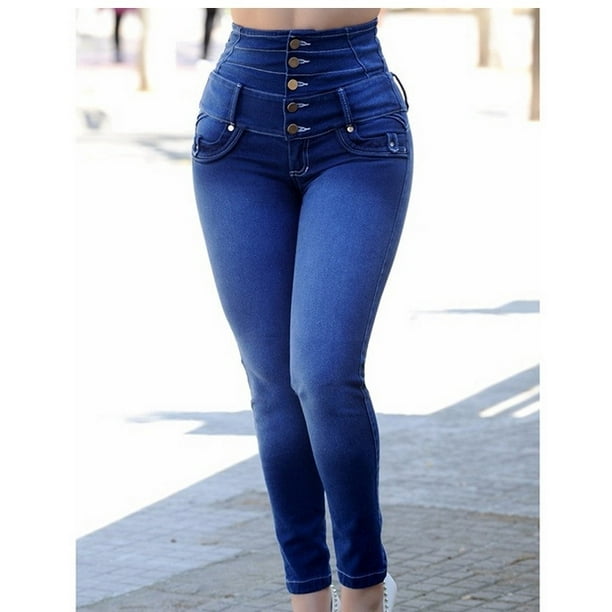 New Fashion Sexy Women High Waist Long Jeans Bandage Pencil Stretch Denim  Pants Trousers Female Fashion Street Wear