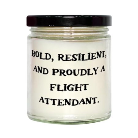 Appreciation Flight Attendant Gifts, Bold, Resilient, and Proudly A, Birthday Scent Candle for Flight Attendant from Team Leader