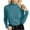 Mint Green, variant on Luxalzxs Necks Tops for Women Long Sleeve Ribbed Knit Sweater Slim Fit Solid Color Basic Layer Shirts Tops
