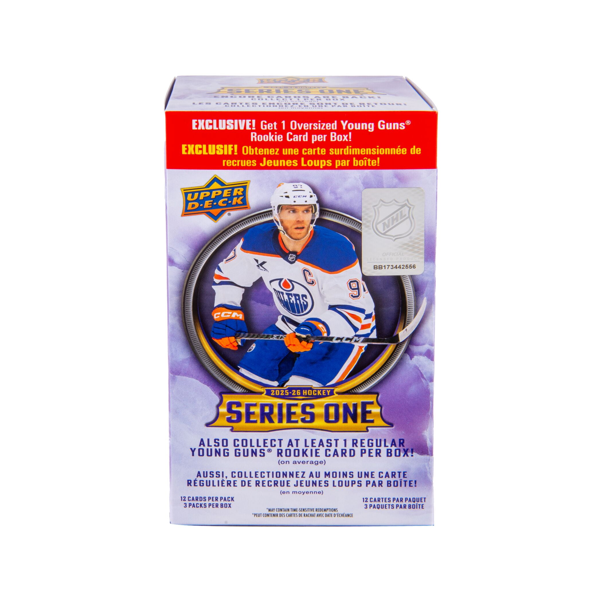 2025-26 Upper Deck Series 1 Hockey Trading Cards Blaster - Exclusive Oversized Young Guns!