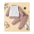 thumbnail image 4 of Seyurigaoka Baby Girls Boy Gamr Day Clothes Outfit Letter Print Long Sleeve Pullover Tops + Stretch Casual Pants Set, 4 of 9