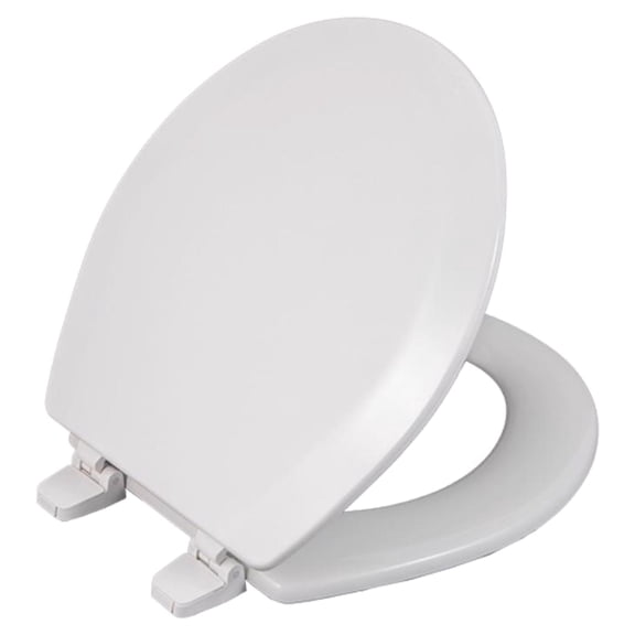 Oakbrook Collection Laurel Round White Wood Toilet Seat