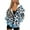 Blue Leopard Print, variant on Dachshund Dog Doughnut Womens Full Zip Up Hoodies Fleece Pullover Jackets Top Oversized Dropped Shoulder Long Sleeve Pullover Jackets Hooded Sweatshirt Y2K Hoodie Sweater for Women, 3XL