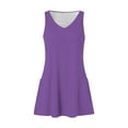 thumbnail image 7 of Mohiass V Neck Sleeveless Tank Summer Dresses for Women Solid Color Beach 2024 Casual Boho Dress Purple 3XL, 7 of 7