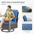 thumbnail image 4 of Planntonneo Outdoor Wicker Swivel Glider Chair Set of 2, Patio Rocking Chairs with Blue Cushions, 4 of 8