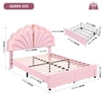 thumbnail image 7 of Hiphuta Queen Upholstered LED Bed Frame with Storage Drawers, Platform Bed with Adjustable Cute Headboard, Velvet Pink, 7 of 7