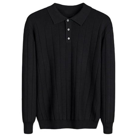 KKBOTIVE Polo Shirts for Men Collared Performance Shirts Casual Workwear Pullover Fashion Fall Spring Clothes Mens Apparel ( Black Size: M )