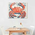 thumbnail image 2 of COMIO Coastal Canvas Wall Art Set Of Two Hand Painted Blue and White Crab Paintings Modern Abstract Animal Nautical Artwork with Gold Foil for Living Room Bedroom Bathroom Nursery Decor, 2 of 4