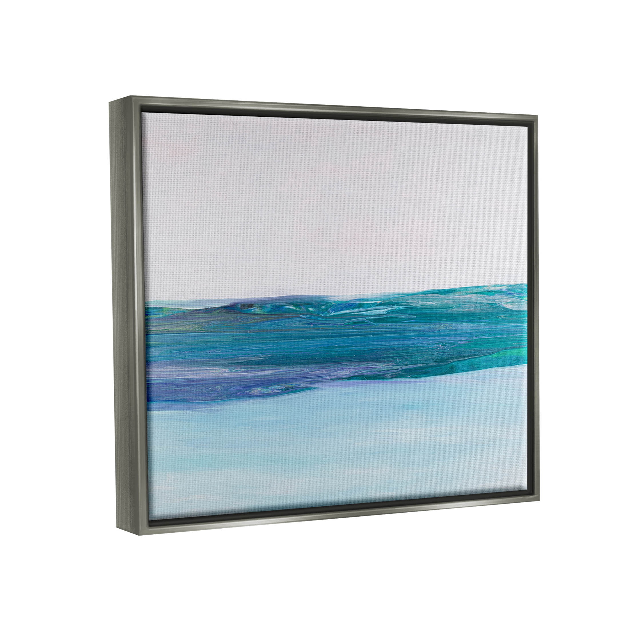 Stupell Industries Fluid Abstract Landscape Composition Graphic Art Luster Gray Floating Framed Canvas Print Wall Art, Design by Ruth Fromstein