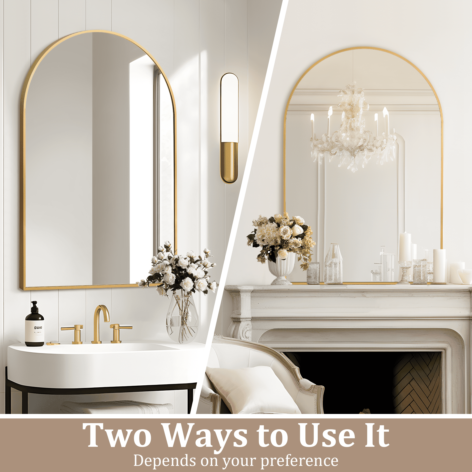 MAYEERTY 36x24 Wall Mounted Vanity Mirror Modern Bathroom Vanity Mirror for Bedroom