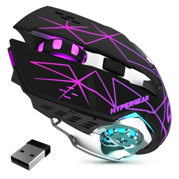 Hypercel 15571-HYP) 15571-HYP HyperGear Chrome Souris de Jeu Sans Fil pour Sessions de Jeu Prolongées (