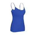 thumbnail image 7 of Tank Top for Women with Built in Bra Padded Adjustable Spaghetti Strap Camisoles for Layering Scoop Neck Fitted Undershirts Blue 2XL, 7 of 7