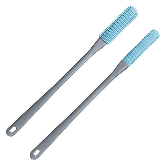 Toe Cleaning Brush Foot Cleaning Brush for Shower Long Handle Shower Cleaning Brush Suitable for Men and Women Grey