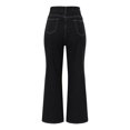 thumbnail image 7 of Sngxgn Women Distressed High Waist Wide Leg Jeans Denim Pants(Black,M), 7 of 7