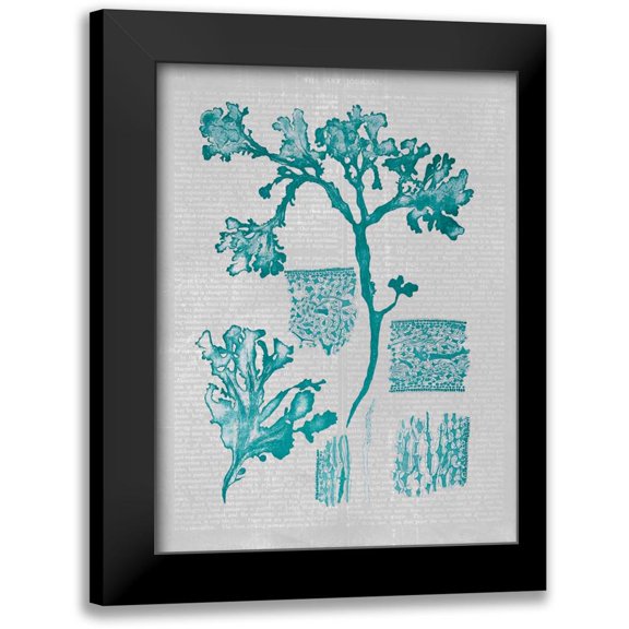 Goldberger, Jennifer 12x14 Black Modern Framed Museum Art Print Titled - Teal Coral I