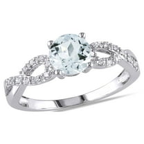 Everly Women's Aquamarine 10K White Gold Engagement Ring