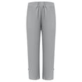 thumbnail image 7 of Cotton Linen Pants Women 2026 Summer Elastic Waist Straight Leg Loose Casual Lounge Pants with Pockets, 7 of 7