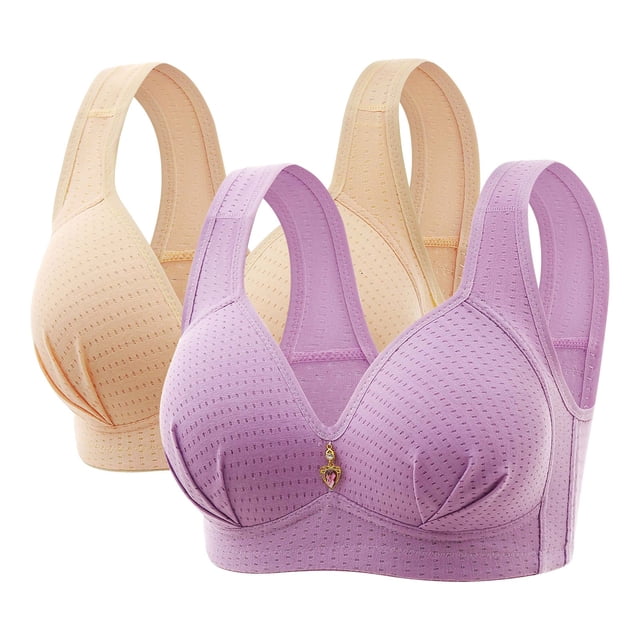 LLYWEY Front Closure Bras for Women Discounts Wirefree Bras Women Ladies Racerback Bra Style-734 Women Molded Cup Bra Feature Adult Female Training Sports Bras Multicolor 46B
