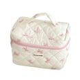 thumbnail image 4 of Bolsa de maquillaje, bolsa de aseo con asa, bolsa de cosméticos resistente, organizador de cosméticos de viaje portátil, bolsa organizadora de lavado rosa, 4 of 8