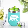 thumbnail image 3 of Mama Bear Wine Glass Tumbler 12 Z Insulated Stainless Steel Travel Mug with Straw for Mom Birthday Mothers Day Cute Mom Cups, 3 of 6