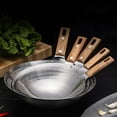 thumbnail image 3 of HLONK Zhiyie Cooking Wok Frying Pan Stainless Steel Wok Traditional Wok with Wooden Handle, 3 of 11