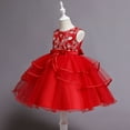 thumbnail image 4 of TBWNWG Elegant Gown Party Dress for Girls Toddler Kids Lace Sleeveless Formal Attire,Size 5-6 Years, 4 of 6