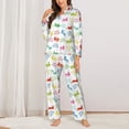thumbnail image 2 of Fotbe Happy Easter Rabbit Conjunto de Pijama de Manga Larga para Mujer con Estampado, Ropa de Dormir de 2 Piezas, Conjunto de Casa Suave y Cómodo con Bolsillos-X-Large, 2 of 7