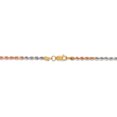 thumbnail image 4 of 14k Tri Colored 24 Inch 2.9mm Rope Chain Necklace Pendant Charm, 4 of 9