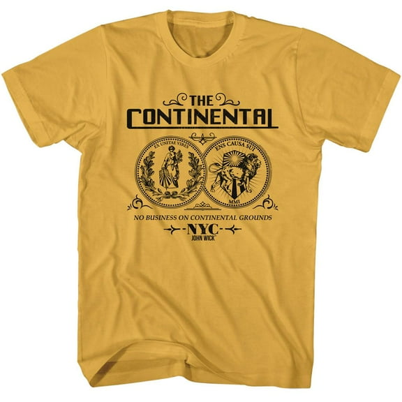 John Wick Double Sided Gold Coin Men's T Shirt Continental New York City Hotel