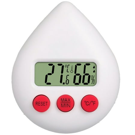 

Cute Electronic Thermometer Hygrometer Monitor Indoor Small Room Thermometer Gauge for Home Room White