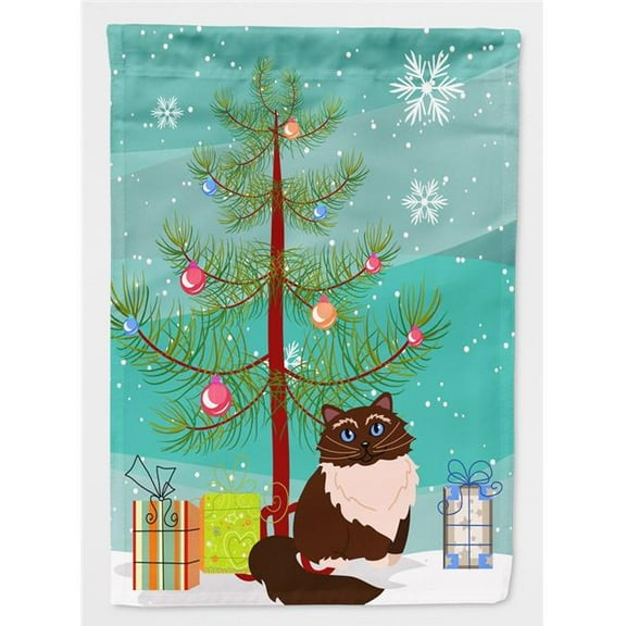 Himalayan Cat Merry Christmas Tree Flag Garden Size