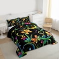 thumbnail image 3 of Manfei Country Plant Floral Queen Comforter Set,Rustic Botanical Flower Bedding Sets,Green Black Yellow Bedding Comforter Set For Adults,Ultra Soft Home Decor Reversible,3-Piece, 3 of 8