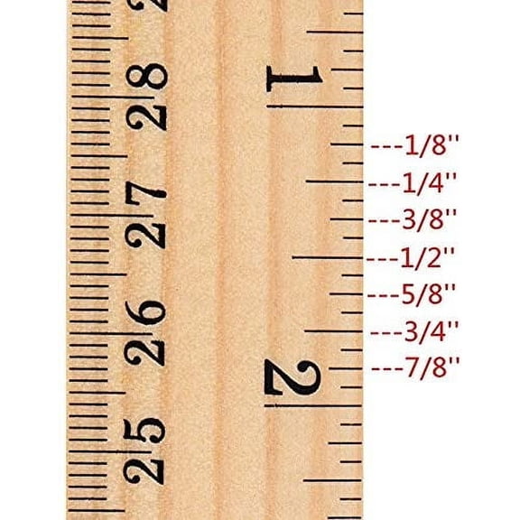 Wooden Ruler 12 Inch Rulers Bulk Wood Measuring Ruler Office Ruler 2 Scale 25 Pack