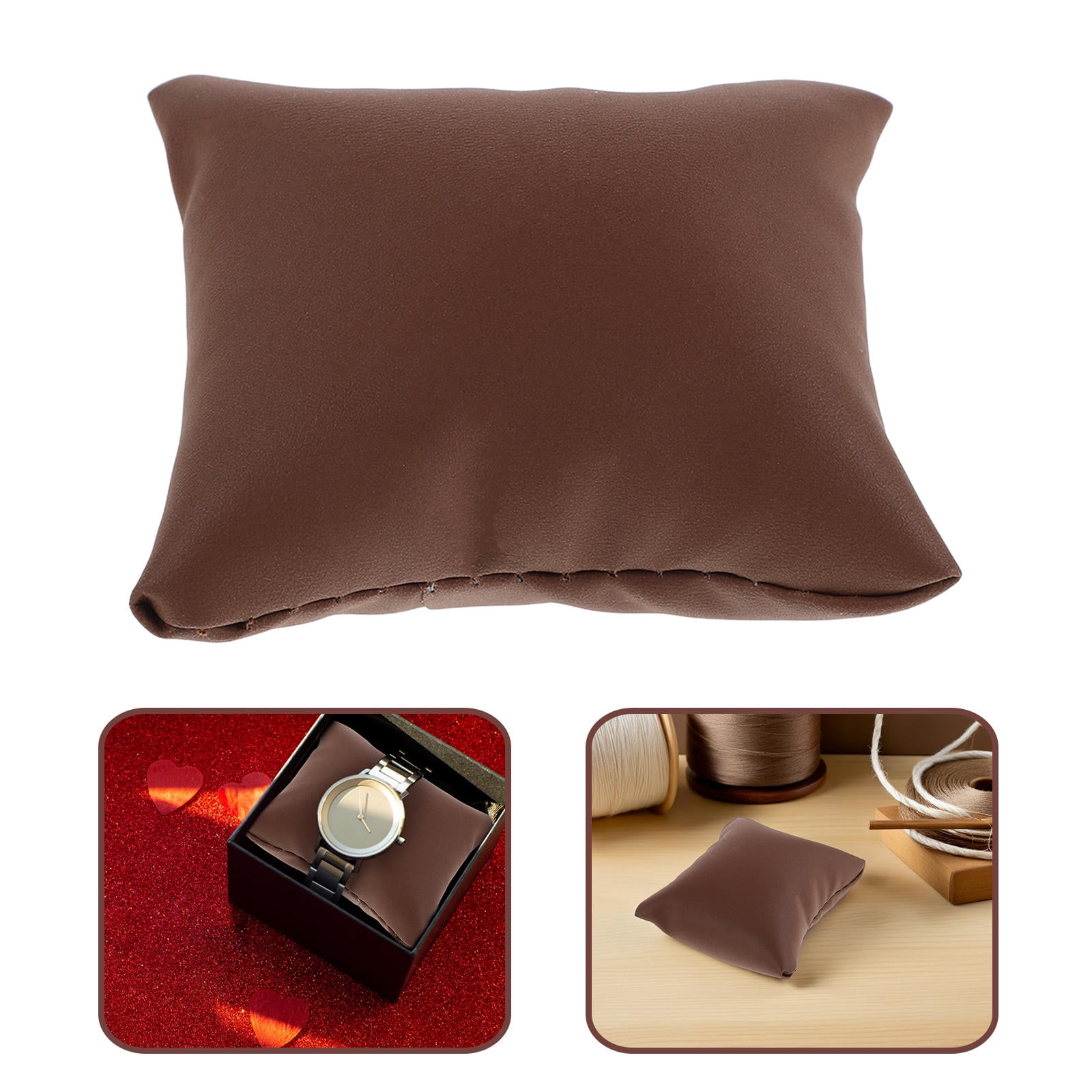 GETAJGHSD Brown PU Watch Display Pillows for Elegance and Durability 10Pcs