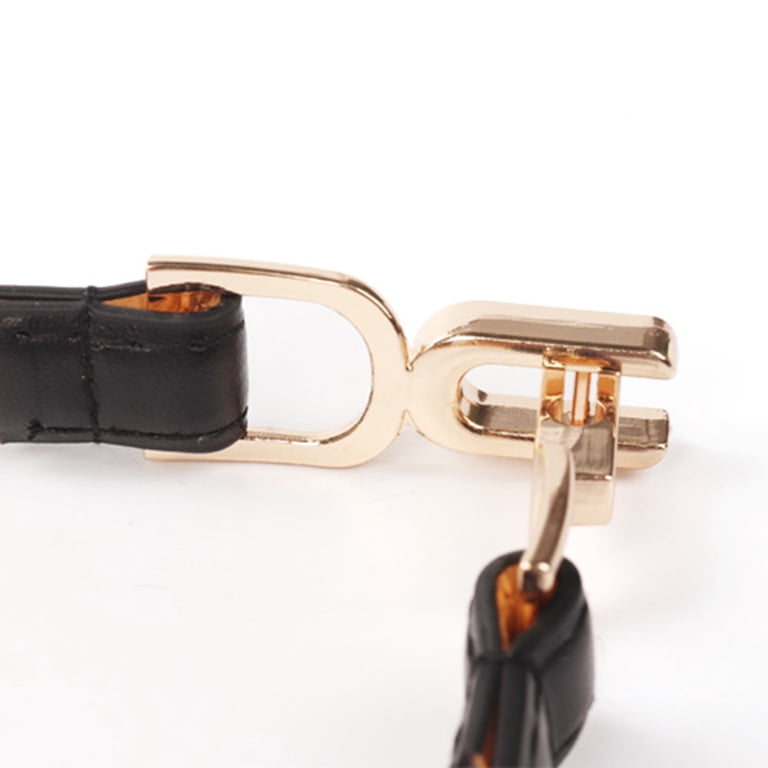Vegan Leather high waist belt dress gold hardware Accessories | Black Chain Detail High Waist Belt Dress Gold  main image 3