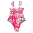 thumbnail image 3 of Maillots de Bain Tankini pour Femmes, Bikini à Volants Col Rond, Mode Imprimé, Maillot de Bain pour Femmes, Rose Vif, 3 of 4