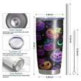 thumbnail image 6 of 20oz Tumblers Neon Halloween Pumpkin Pattern Stainless Steel Vacuum Insulated Double Wall Travel Tumbler Cups Mug with Lid and Straw,Cleaning Brush for Cold & Hot Drinks, 6 of 7