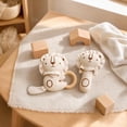 thumbnail image 4 of Plumora Organic Cotton Rattle Teether Set - Soft Stuffed Animal Toys, Hanging for Car Seat and Stroller, Gentle Rattle, Crib Accessory, Safe, 4 of 5