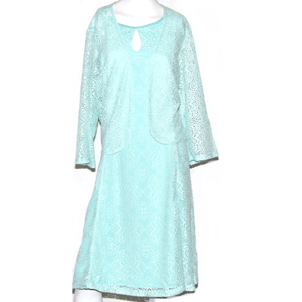 Masseys - Masseys Women's Sleeveless Lace Dress with top Vest in Mint ...