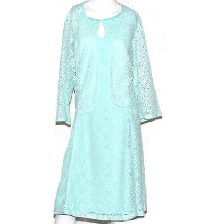 Masseys Women's Sleeveless Lace Dress with top Vest in Mint - (The Best Shirt Dresses)