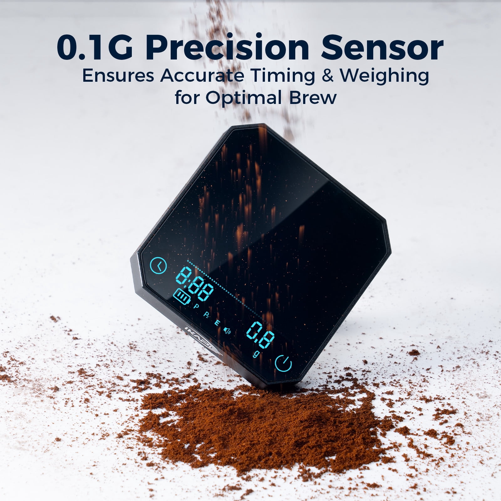 Digital Palm Coffee Scale 2kg/0.1g, Precision Rechargeable Scale with Timer