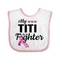 Inktastic Breast Cancer Awareness My Titi is a Fighter Boys or Girls Baby Bib