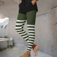 thumbnail image 5 of Idoravan Leggings for Women Women's Halloween Striped Print Leggings Sports Fitness Pants Solid Colored Casual Tight Fitting Tight Peach Hip Yoga Pants Stretch Pants Army Green XL, 5 of 9