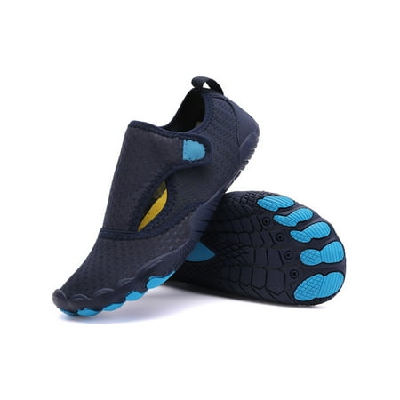 

Kesitin Unisex Water Shoes Quick Dry Beach Shoe Slip On Aqua Socks Anti-Slip Lightweight Flats Swim Athletic Barefoot Dark Blue Style A 12