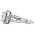 thumbnail image 3 of Sterling Silver Rhodium-Plated Halo 8mm Center Cz Ring (Size 6) Made In China qr6948-6, 3 of 5