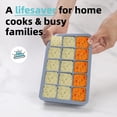 thumbnail image 2 of 2 Tbsp Silicone Freezer Molds - Perfect for Storing Garlic, Ginger, Pesto, Tomato Paste, Lemon Juice, Purees and More - Silicone Food Freezer Tray(Blue 2 Pack), 2 of 6