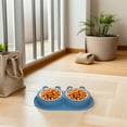 thumbnail image 2 of KALLORY Double Pet Feeder Bowl with Moat, Non- Dog and Cat Food and Water Tray for Easy Feeding, 2 of 10