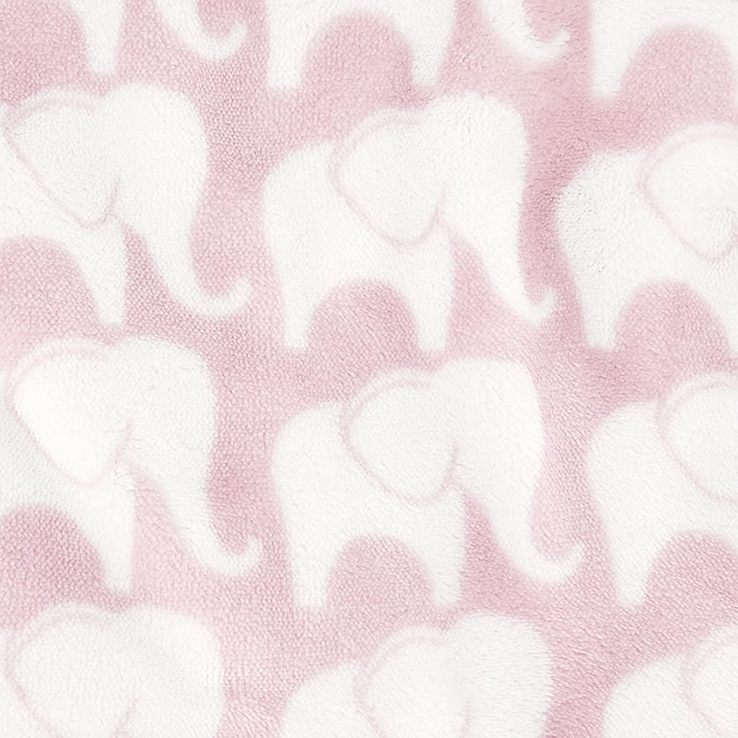 Hudson Baby Infant Girl Plush Blanket with Faux Shearling Back, Pink Elephant, One Size