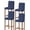 Blue, variant on Navy Blue Bar Stool Covers Set of 4, Geometric Leaf Diamond Plaid Abstract Check Stretch Washable Bar Chair Covers with Backs, Removable Pub Counter Height Chair Cover for Kitchen Dining Room Cafe